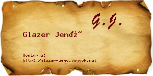 Glazer Jenő névjegykártya